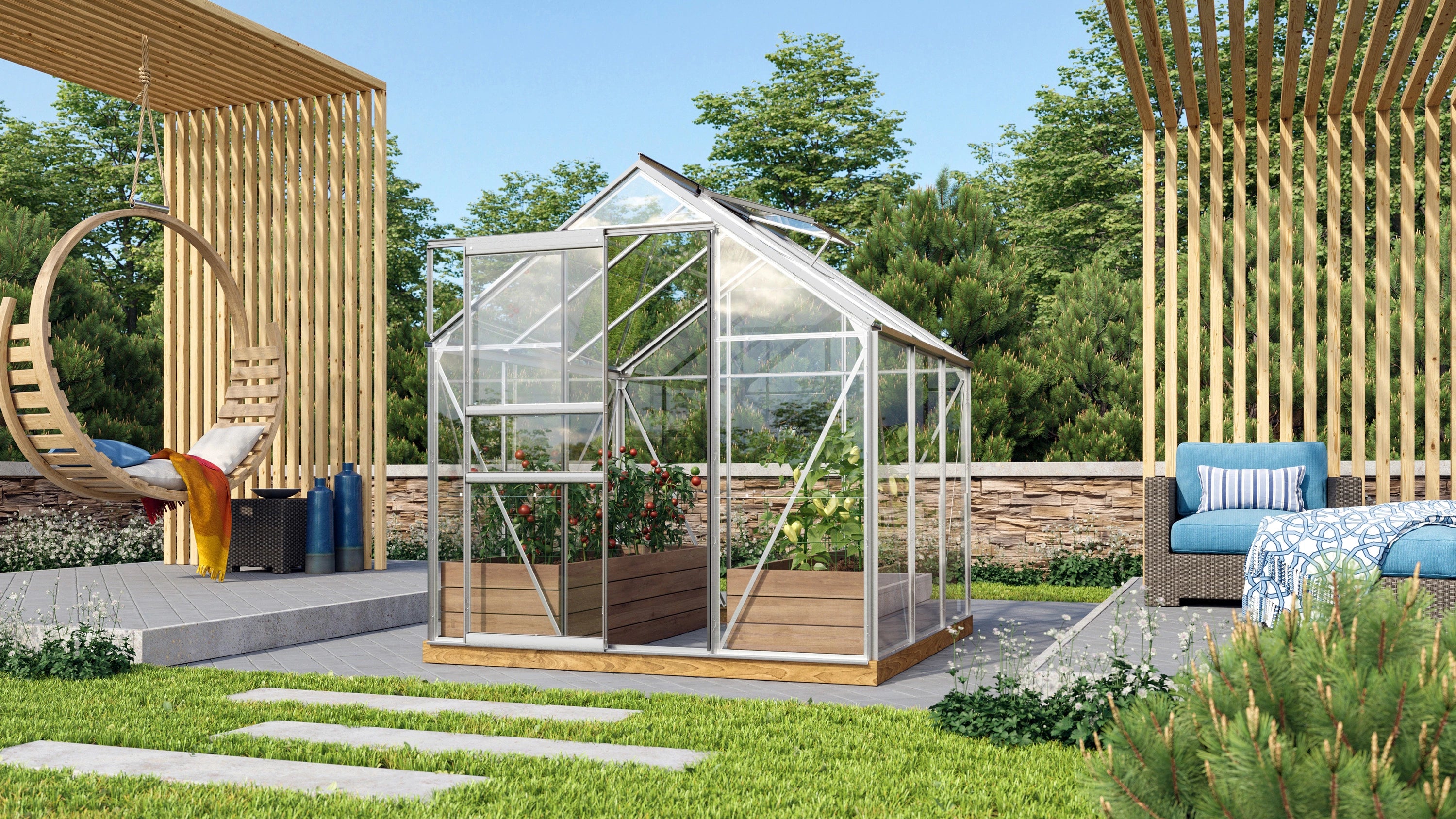 mini serre de jardin en verre 3m2