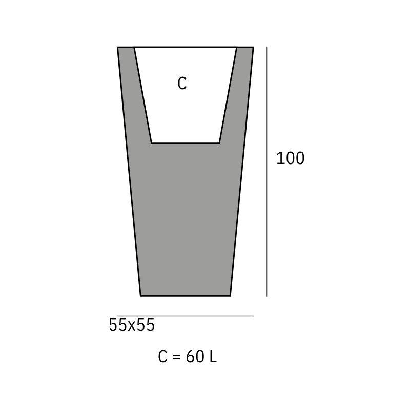 Pot - Cuadrado Alto LED