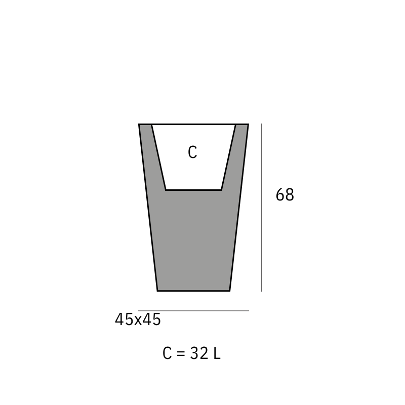 Pot - Cuadrado Alto LED