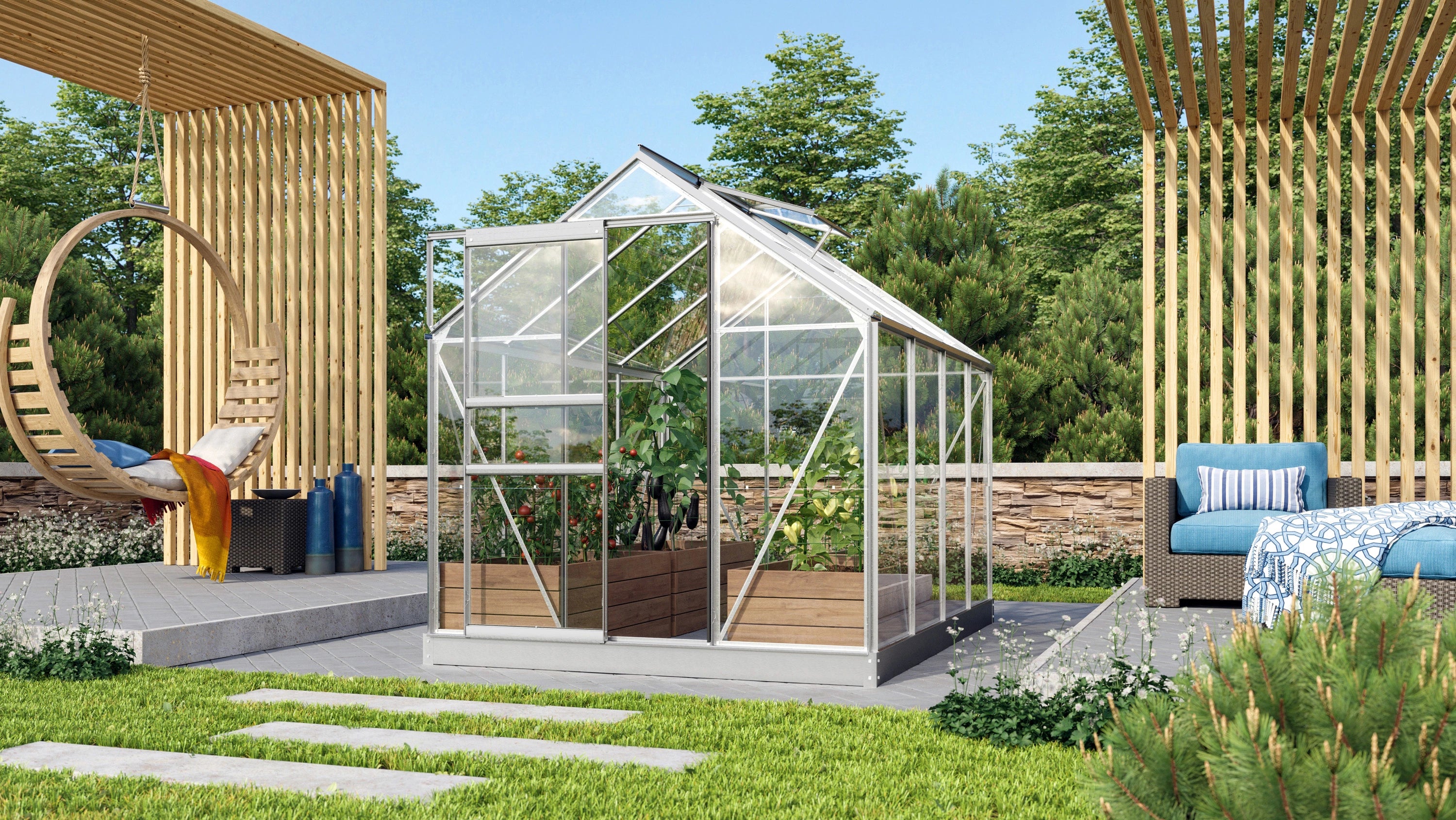 serre de jardin en verre trempé 3mm