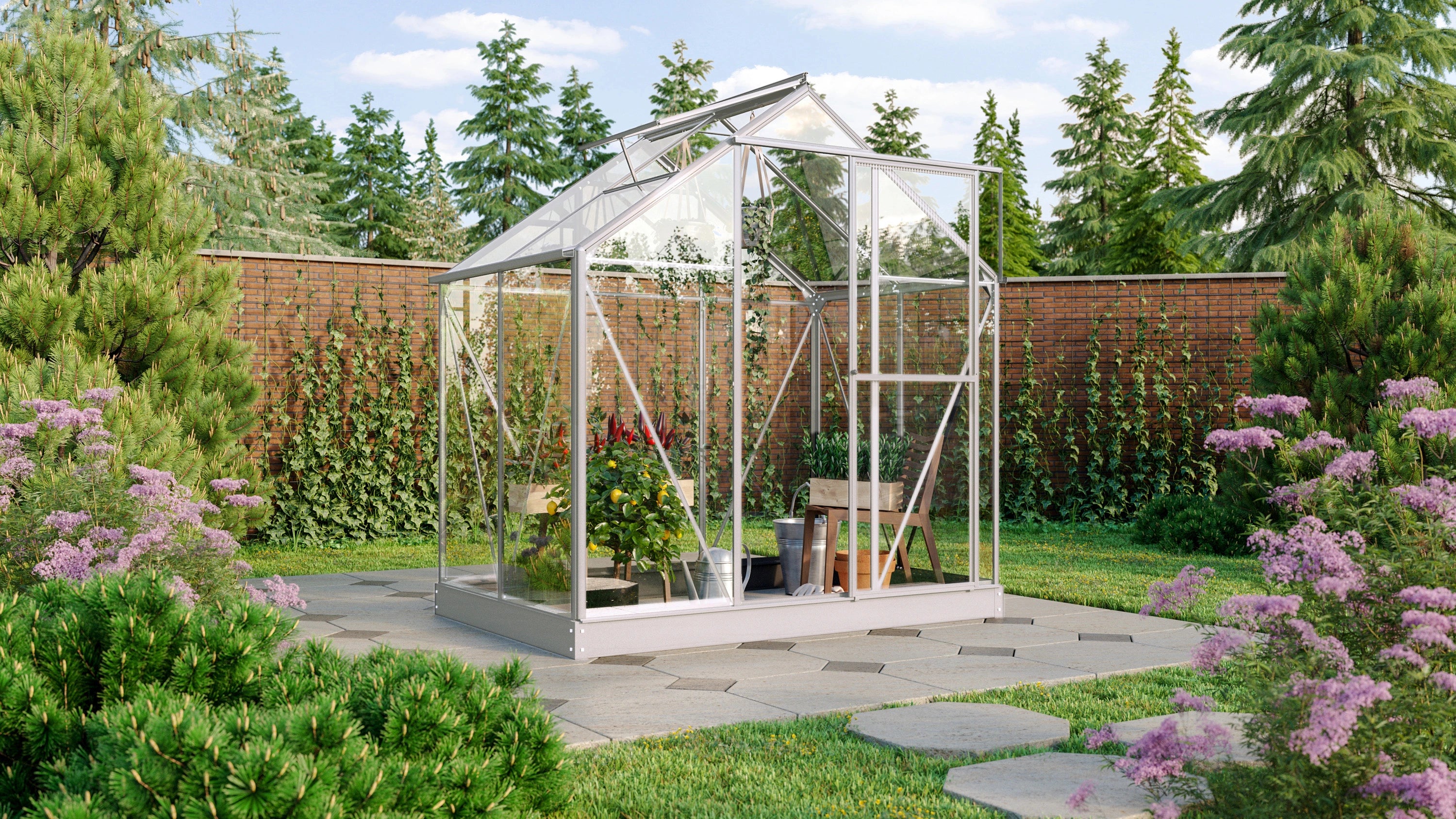 mini serre de jardin en verre trempé
