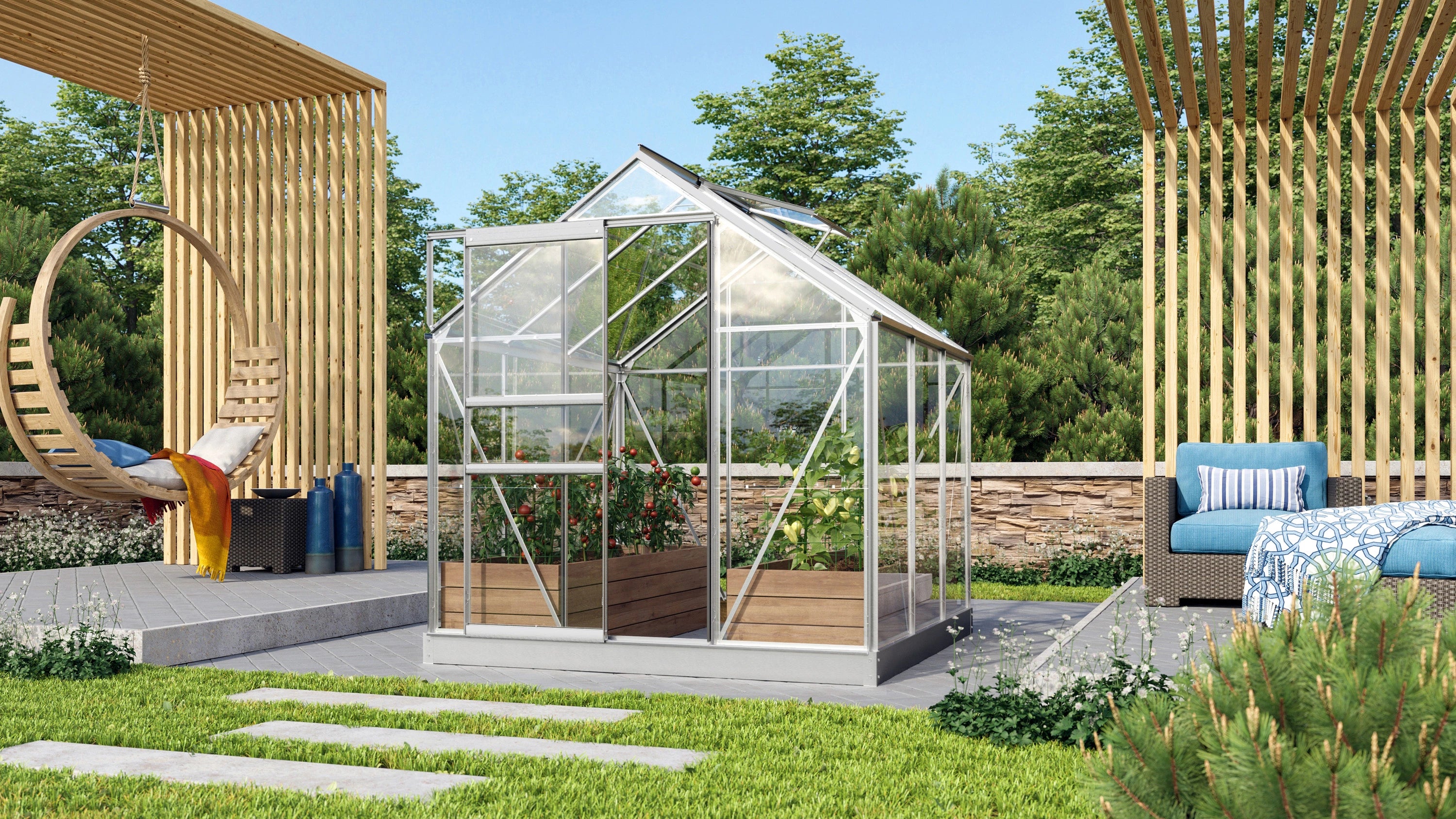 mini serre de jardin en verre 3m2