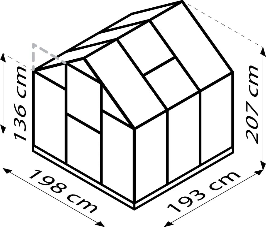 serre verre trempé 3 m2