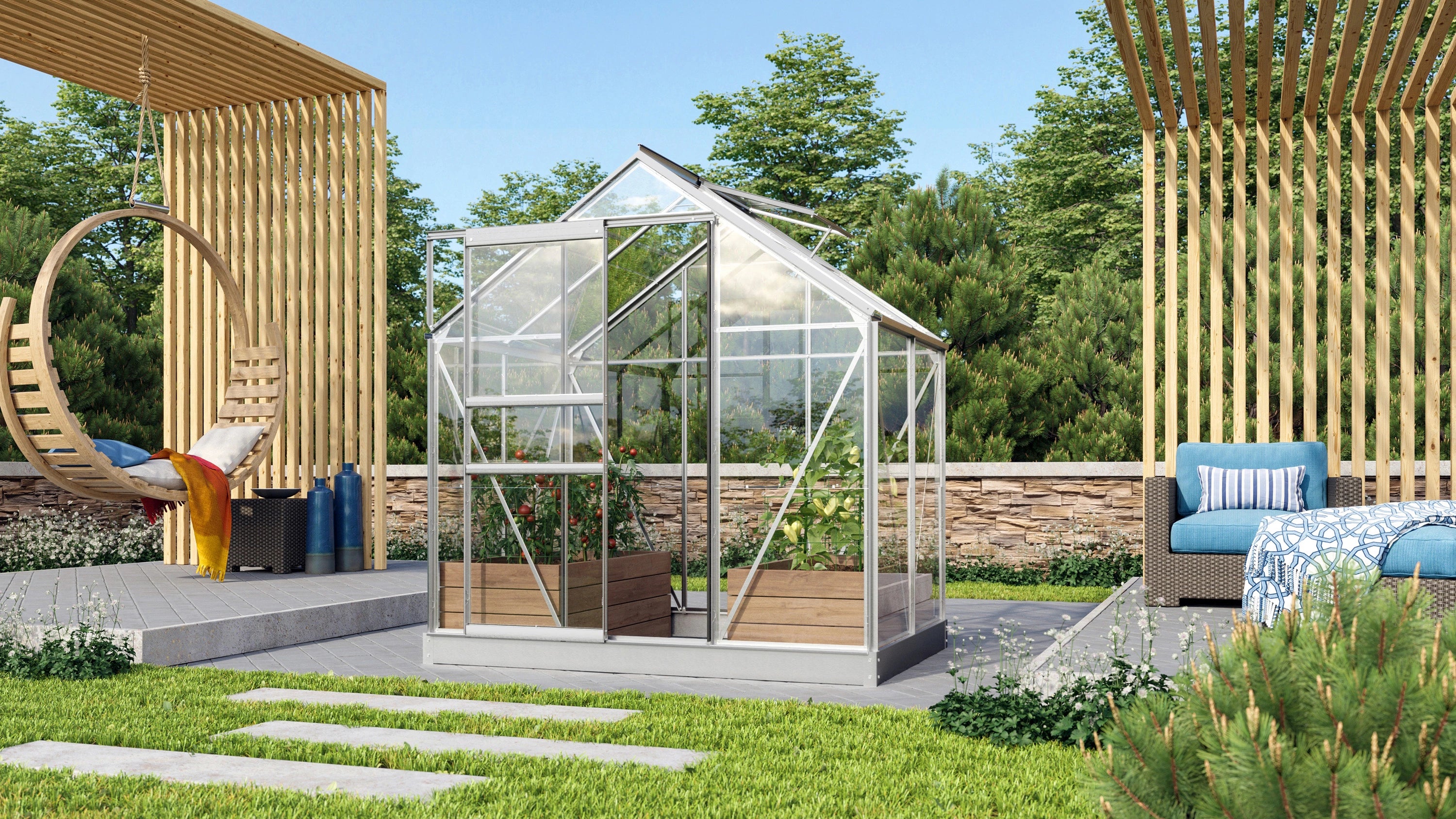 Serre en verre 2m²