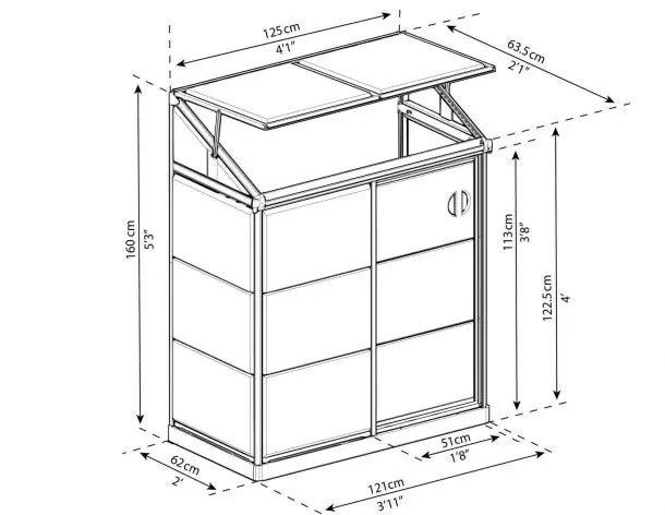 Petite-Serre-Adossee-Polycarbonate-dimensions