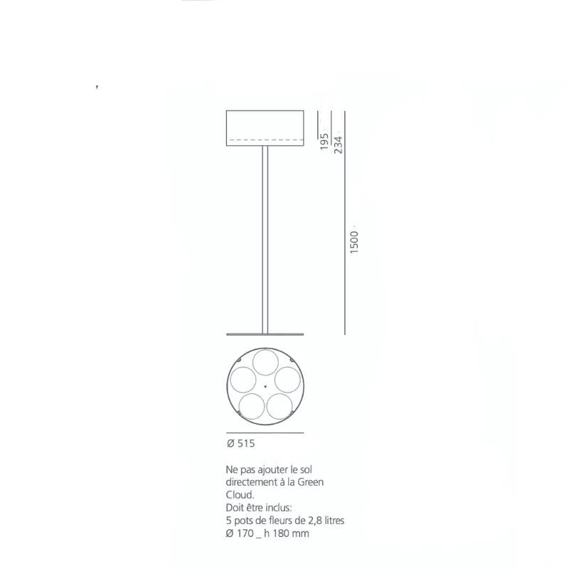 Pflanzenhalter <br> Grüner Wolkenstift