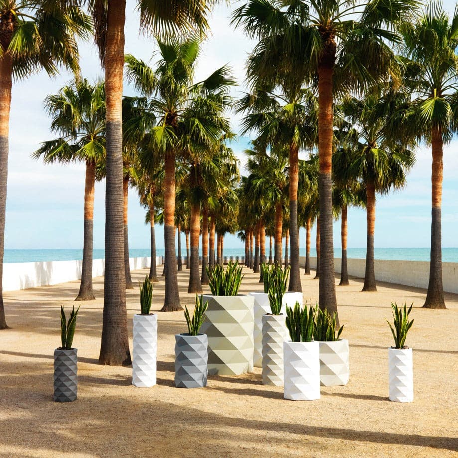 pot fleurs exterieur geometrique