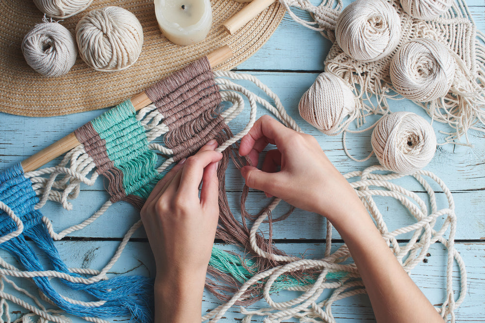 suspension macramé technique
