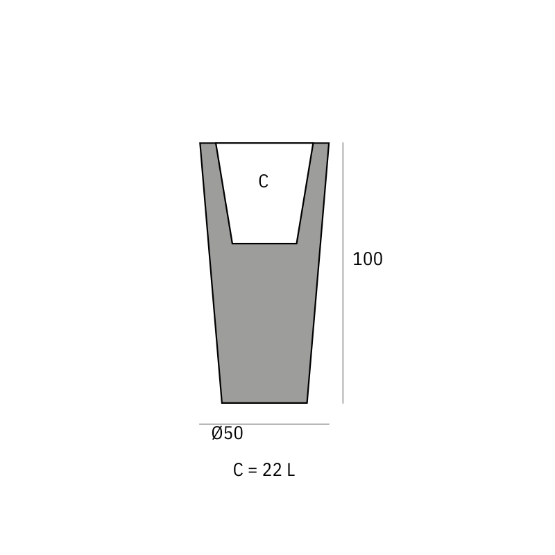 Pot - Cono Alto LED