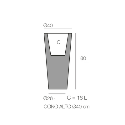 Topf - Cono Alto LED