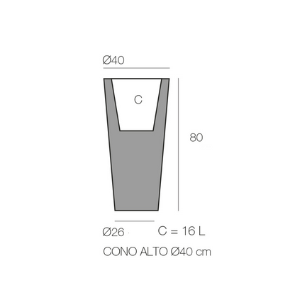 Pot - Cono Alto LED