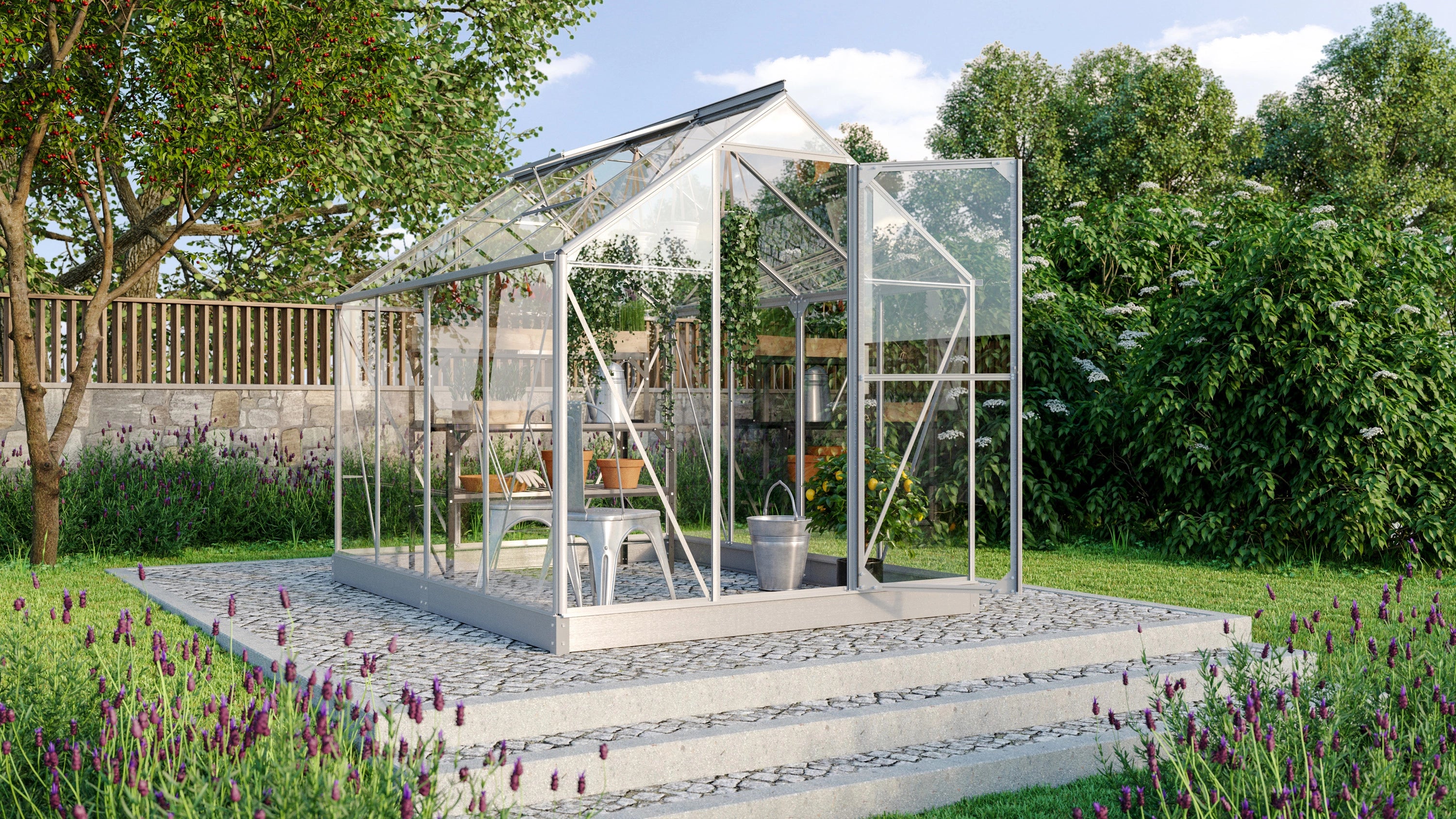 serre jardin aluminium verre trempé 