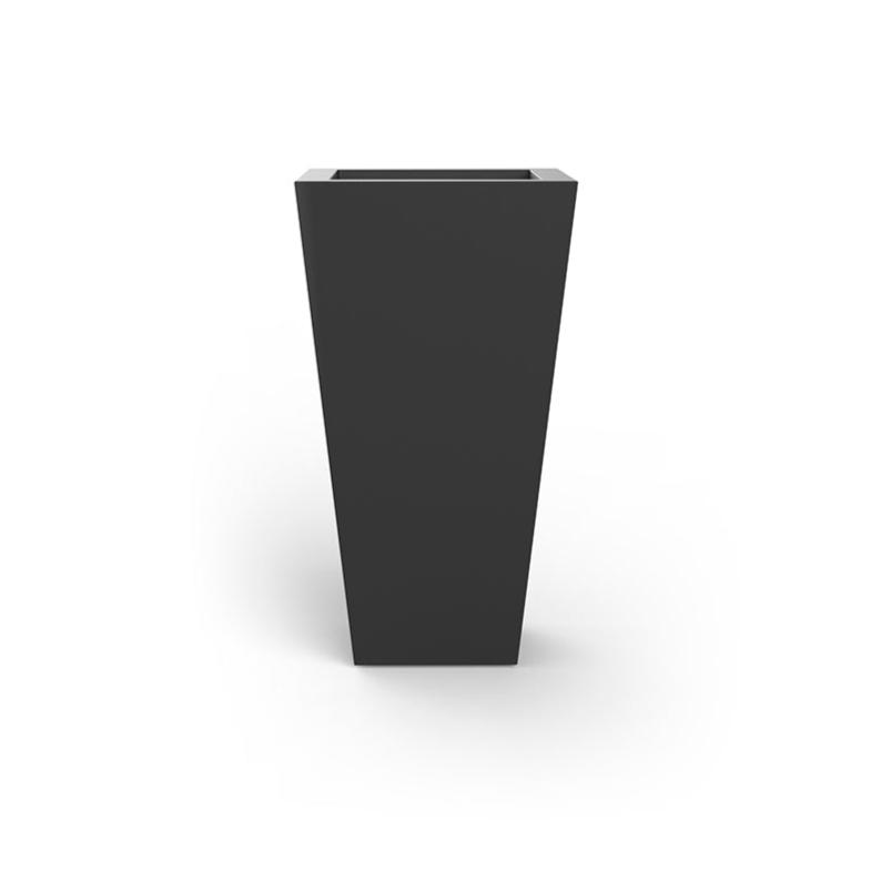 Pot carré haut noir