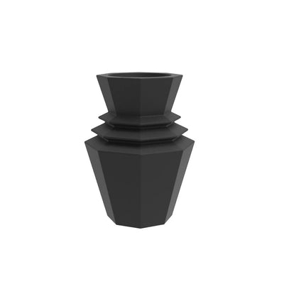 Pot de fleurs Hinoki, 51x51x80 cm et 76x76x120 cm, coloris noir, sur fond blanc