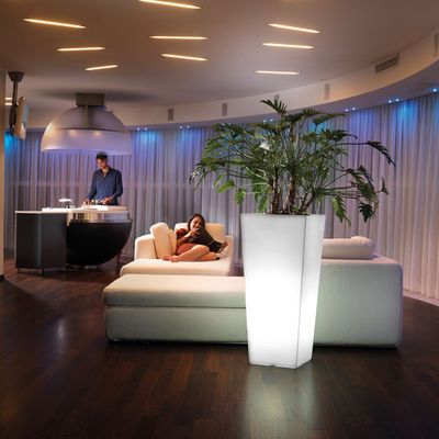 Pot Genesis Carré LED - Pot Lumineux Intérieur - Lyxo