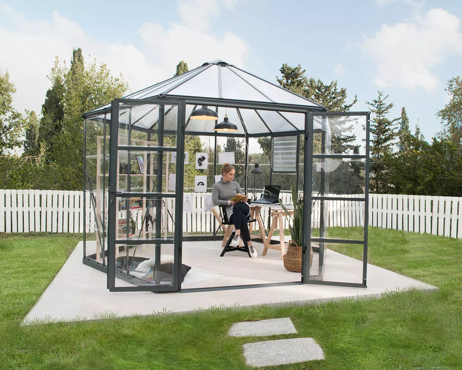 serre-jardin-hexagonale-polycarbonate-oasis