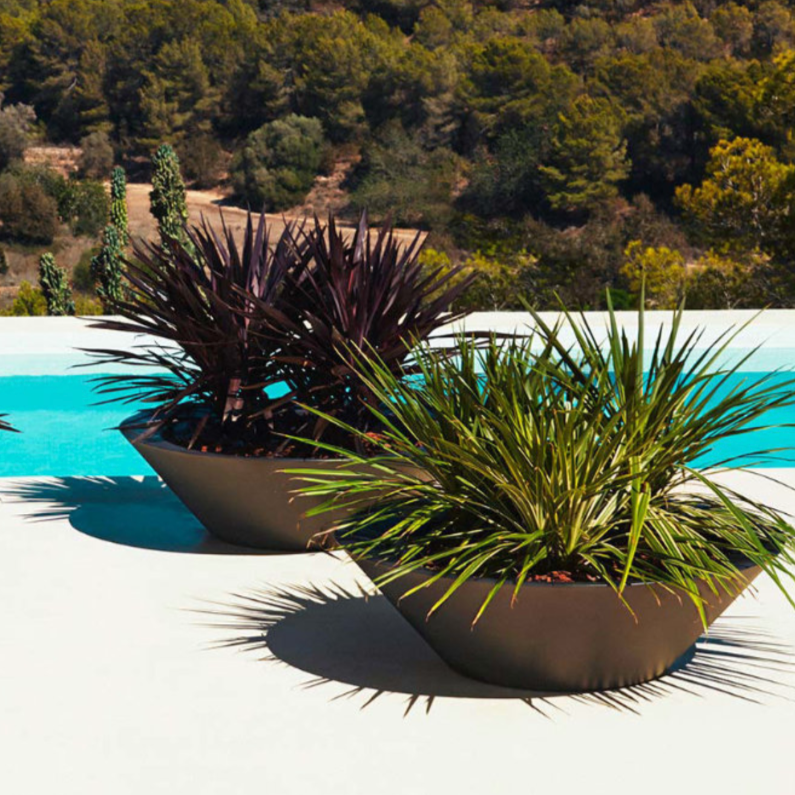 bac a fleurs rond grande taille