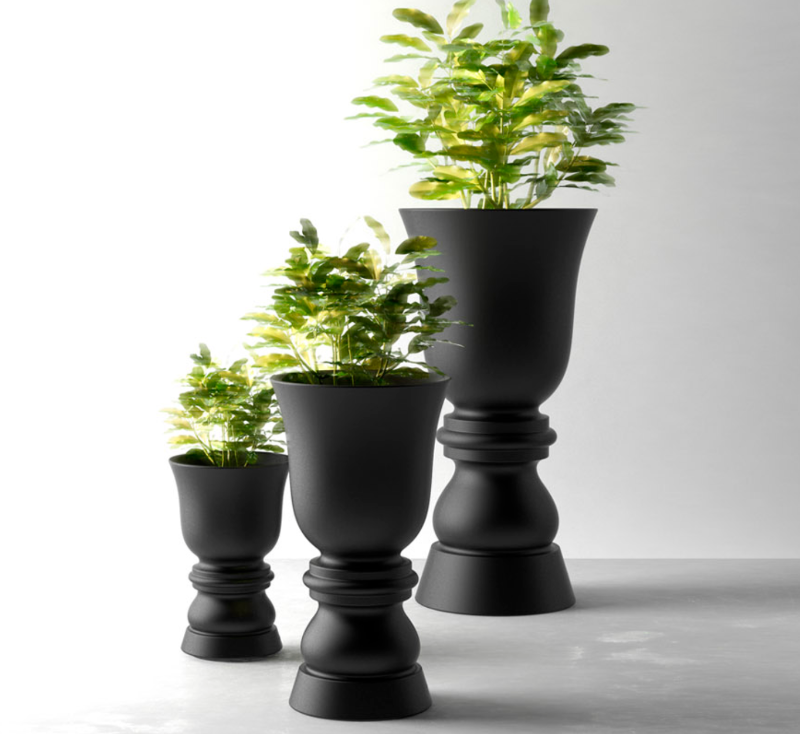 vase géant design noir